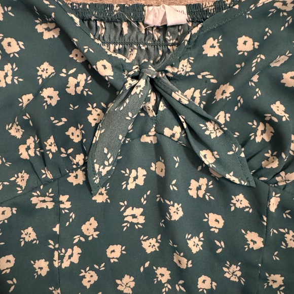 Sienna Sky Floral Puff Sleeve Blouse - Teal - Picture 3 of 4